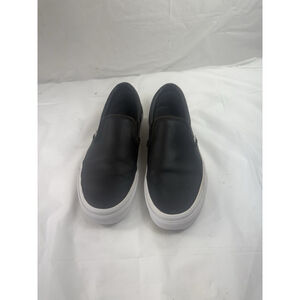 Vans Perforated Leather Slip-On Black/True White Women size 8